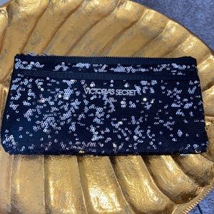 New without tags Victorias Secret sequin black zip case/ clutch